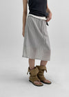 Binble Stripe Banding Midi Skirt