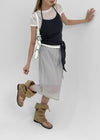 Binble Stripe Banding Midi Skirt