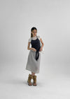 Binble Stripe Banding Midi Skirt