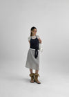 Binble Stripe Banding Midi Skirt