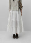 Kyoryong Ribbon Tiered Long Skirt