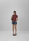 Hopo Roll-Up Short Sleeve Check Shirt (Linen 30%)
