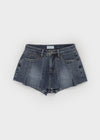 Masle Pleated Mini Denim Skirt Pants