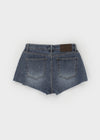 Masle Pleated Mini Denim Skirt Pants