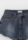 Masle Pleated Mini Denim Skirt Pants