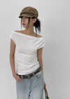 Nishon Draped Shirring Off-Shoulder Top