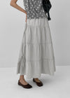 Kyoryong Ribbon Tiered Long Skirt