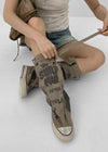 Wanan Vintage Converse Buckle Mid Boots