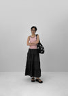 Kyoryong Ribbon Tiered Long Skirt