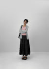 Kyoryong Ribbon Tiered Long Skirt