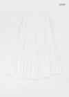 Kyoryong Ribbon Tiered Long Skirt