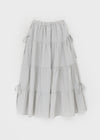 Kyoryong Ribbon Tiered Long Skirt