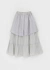 Kyoryong Ribbon Tiered Long Skirt