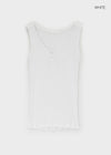 Rollpo Henley Neck Ribbed Sleeveless Top