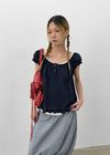 Teams Two-Way Frill Short Sleeve Blouse