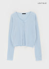 Holmeet Summer V-neck Knit Cardigan