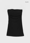 Riching Shirred Slit Tube Top (Built-in Cap)