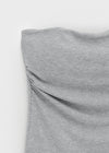 Riching Shirred Slit Tube Top (Built-in Cap)