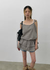 Tobble Check Layered Sleeveless Mini Dress