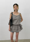 Tobble Check Layered Sleeveless Mini Dress