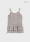 Tobble Check Layered Sleeveless Mini Dress
