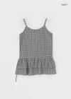 Tobble Check Layered Sleeveless Mini Dress