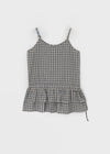 Tobble Check Layered Sleeveless Mini Dress