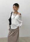 Dillum Ethnic Stripe Long Skirt