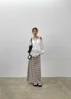 Dillum Ethnic Stripe Long Skirt
