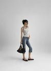 Chongnut Washed Denim Capri Pants