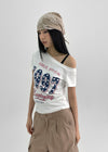 Codemme Lettering One Shoulder Tee