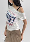 Codemme Lettering One Shoulder Tee