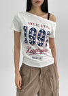 Codemme Lettering One Shoulder Tee