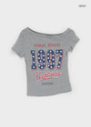 Codemme Lettering One Shoulder Tee