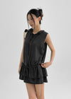 Hoxon Hooded Layered Mini Sleeveless Dress