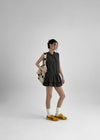 Hoxon Hooded Layered Mini Sleeveless Dress