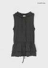 Hoxon Hooded Layered Mini Sleeveless Dress