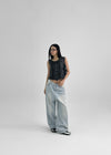 Selem Frill Check Sleeveless Blouse