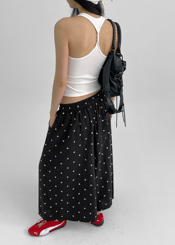 Koont Linen Banding Dot Wide Pants – BLACKUP