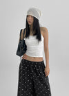 Thezel Back Point Halter Crop Top (Built-in Bra)