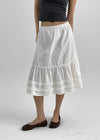Juviner Banding Frill Midi Skirt