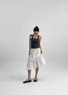 Juviner Banding Frill Midi Skirt