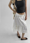 Juviner Banding Frill Midi Skirt