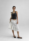 Juviner Banding Frill Midi Skirt
