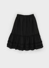 Juviner Banding Frill Midi Skirt
