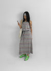 Seno Stripe Balloon Sleeveless Long Dress
