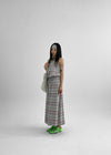 Seno Stripe Balloon Sleeveless Long Dress