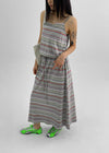 Seno Stripe Balloon Sleeveless Long Dress