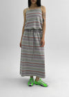 Seno Stripe Balloon Sleeveless Long Dress