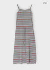 Seno Stripe Balloon Sleeveless Long Dress